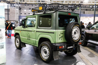 DAMD little G. TRADITIONAL：スズキ ジムニーがベースの人気モデルも展示。待望の5ドアモデル「ジムニー ノマド」用のアイテムも開発中とのこと