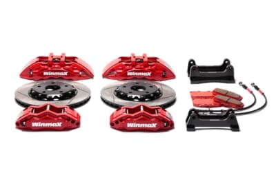 SPORTS CALIPER KIT WinmaX WC-1001FRは66万円(消費税込)。構成内容:キャリパーF/R、ローターF/R、専用ブラケットF/R、ブレーキパッドF/R