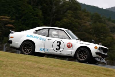 マツダ サバンナRX-3 1974年 富士スーパーツーリングレース 寺田陽次郎仕様：「パワフルなロータリーエンジンとトランスミッションのフィーリングは、今のクルマと変わらない」と谷川選手がコメント