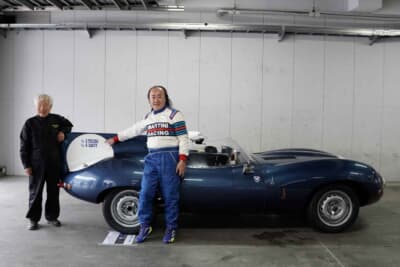 ジャガー Dタイプ ミュルザンヌ:イベント当日にコースインしたのは共同所有者の羽生氏明さん