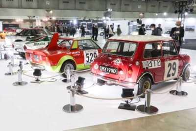 主催者テーマ展示のTHE GOLDEN AGE OF RALLY IN JAPAN ＜歴史を飾ったラリーカー展示＞
