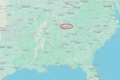 メンフィスから東に215マイル、約340km走り、ナッシュビルに到着