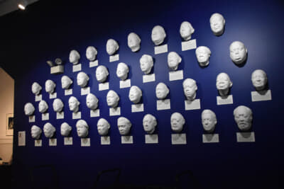 ブルースマンたちのライフマスク。取材時の存命は4人だけ