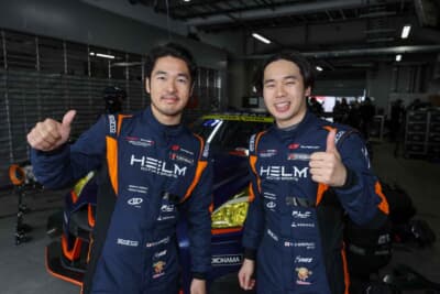 HELM MOTORSPORTSドライバーの平木湧也選手(左)、平木玲次(右)
