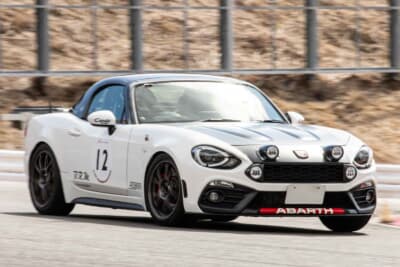 アバルト 124スパイダー：足まわりにはAragosta Type-SサスペンションキットTRUCCOスペシャルモデルを装着し、サーキットでも確実にタイムを縮めなが走行していた