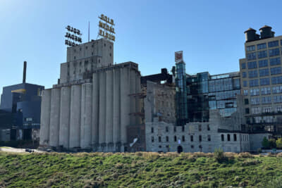 ミネアポリスの町。「GOLD MEDAL FLOUR」は小麦粉メーカー