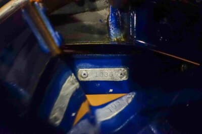 フォード GT40：ドアヒンジの下の部分にシャシー番号1035を確認することができた