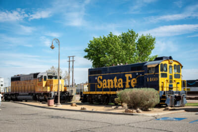鉄道博物館もあり屋外には様々な機関車が展示されていた