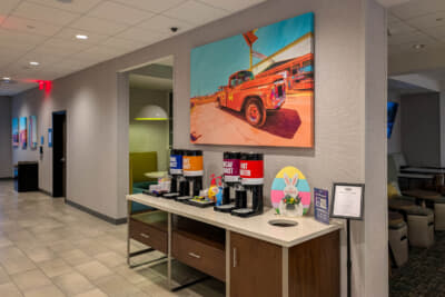 ホテルの中もルート66を意識した演出だ