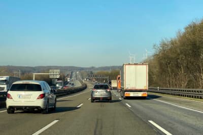フランクフルト国際空港からニュルブルクリンクへ向かうアウトバーン。かなり空いていました