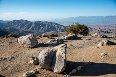 標高約1500m、ジョシュアツリー国立公園で一番高い地点にあるキーズ・ビュー。ハート形の石を発見