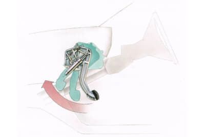 ブレーキペダルは強い衝撃を受けると、前方に移動してドライバーの足元から離れるように設計。ピボットペダル・アッセンブリーにより、できるだけ、脚や足首のケガを軽減