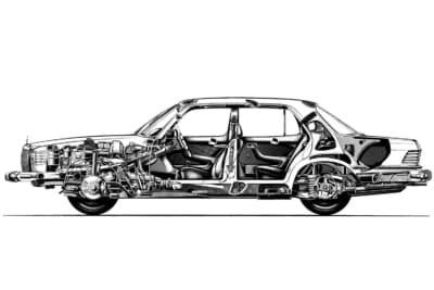 ESF 24の透視図。Sクラス／W116とあまり相違がないことがよく分かる
