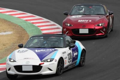 マツダ ロードスター：レース後半で空気圧の変化から挙動を乱しているライバルたちをオーバーテイクすることができた