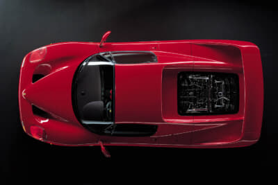 フェラーリ F50：ルーフは付属のケースに収納する、取り外し可能なハードトップを採用