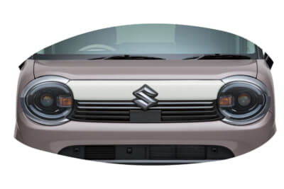 スズキ ワゴンR スマイル クリームコーデ：ソフトベージュのメッキ加飾付きフロントグリル