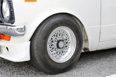 三菱 4代目 ミニカ：足まわりはわずかに低く、オーナー好みにモディファイされている