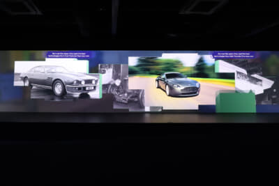 英国パビリオンでは、アストンマーティンの歴史も映像で簡単に学べることができた