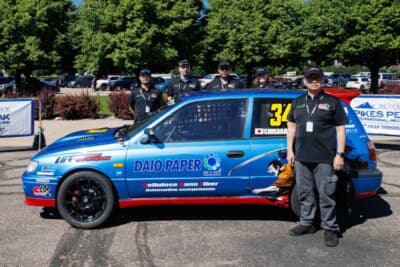 No.34 1991年式日産パルサーGTI-R 神子力選手5分23秒828秒　パイクスピーク・オープンクラス24位（総合65位）