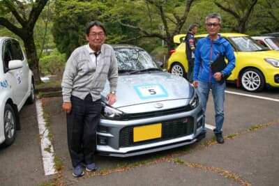 ダイハツ コペンGRスポーツでパープルラリーがまツアー2025に参加した山崎幸一／小林日出一組