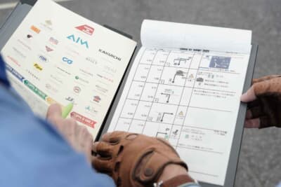 コマ図と呼ばれるルートマップ。距離や時間などの指示に従い愛車を走らせる