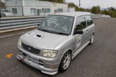 2024年シーズンから参戦した639#小林大翔のダイハツ L700型ミラ。ブーストがノーマルではさすがに厳しく、ECU書き換えを計画しているとか