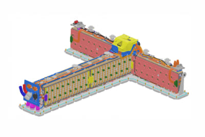 ブガッティ トゥールビヨンのバッテリーはT字型。高効率のオイル冷却システムとともにモノコックに組み込まれている