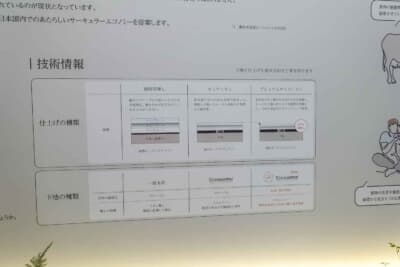 ブース内では仕上げの種類を紹介していた