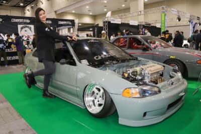 ホンダ EJ1型シビッククーペ：バンパーやサイドステップは異なる型式のシビックから流用。EJ1型シビッククーペに合わせて各部を加工