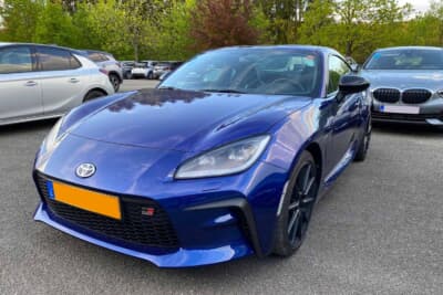 ルクセンブルクナンバーのトヨタ GR86をメディア駐車場で発見。この色はヨーロッパでとても珍しいと思います