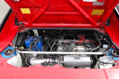 トヨタ 初代 AW11型 MR2：1984年式のGリミテッドなので、搭載エンジンは4AG仕様