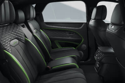 ベントレー ベンテイガ スピード：4座仕様ではリアシート背面にまで、新たに開発されたプレシジョン・ダイヤモンドキルトが採用