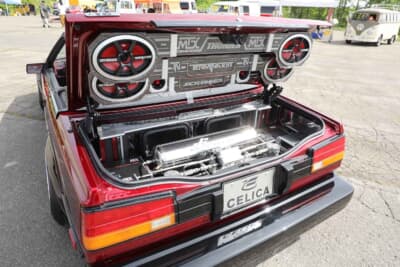 トヨタ セリカ コンバーチブルGT-S：エアサスシステムは「エアフォース エアーマネジメントシステムRC-1＋パイピングキット」をインストールしている