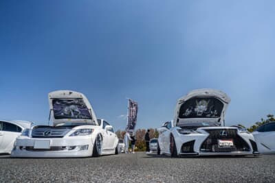 会場にはさまざまな趣向をこらしたドレスアップセダンが並んだ