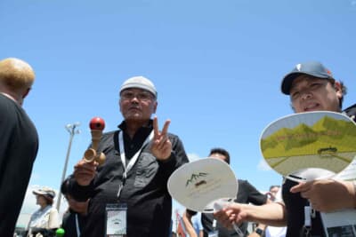 2日目の長井市では同じく名物のけん玉によるゲームも実施された