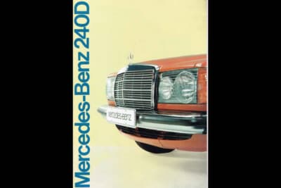 日本市場には240D、300D/W123が導入。写真は日本で製作した240Dカタログ表紙