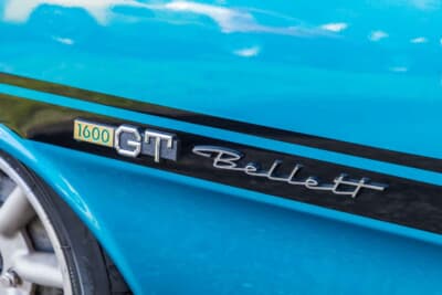 いすゞ ベレットGTR：リアフェンダー手前に「1600GT Vellett」の演舞群れが備わる