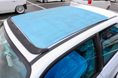 スズキ HA23型 アルト：スカイブルーのキャンバストップルーフ