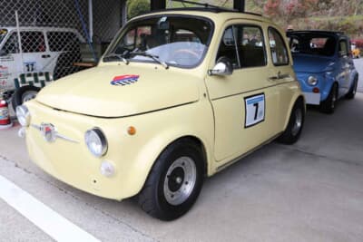 フィアット 500：オートマイスター・オリジナルの前後スプリングを装着しているのでサーキット走行を楽しめる