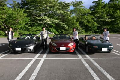 マツダ ロードスター：「軽井沢ミーティング」には、学生時代の友人４人と3台の「ロードスター」で参加