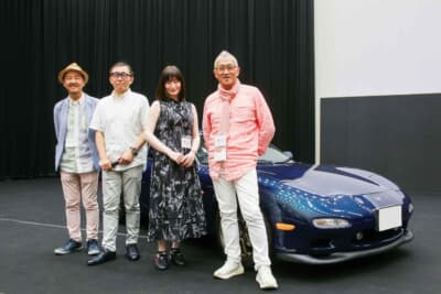 左から小林さん、島田さん、佐伯さん、水落さん。発起人4人と佐伯さんのRX-7