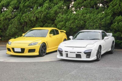 最後のロータリー搭載のスポーツカーとなったRX-8（左）