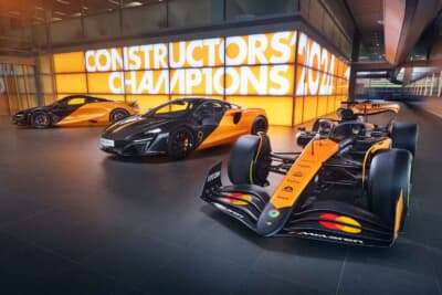 マクラーレンW1：マクラーレンがタイトルを取得したチャンピオンカーを始め、数々の名車が展示された