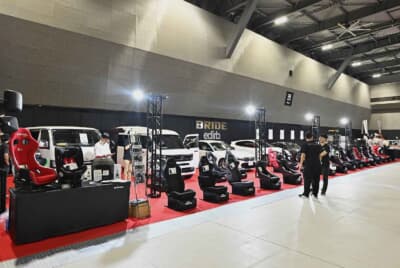 オートメッセin愛知でもっとも巨大なブース。BRIDEとしても過去最大規模だった