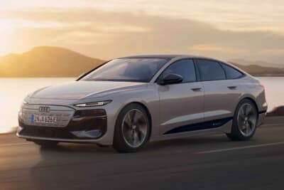 アウディA6 e-tron：サイドシルにブラックのインサートを施しe-tronを力強く強調