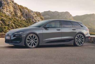 アウディA6 e-tron：伸びやかなサイドビューで印象的なブラックのインサートでプレミアムモデルであることを主張
