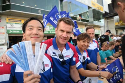 ゴキゲンなSTIのドライバーのみなさん。今年は佐々木孝太・久保凜太郎の2名の日本人ドライバーが参戦