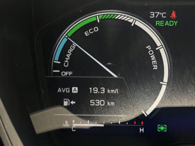 スバル クロストレックS:HEV：新大阪駅到着時の燃費は19.3km/L