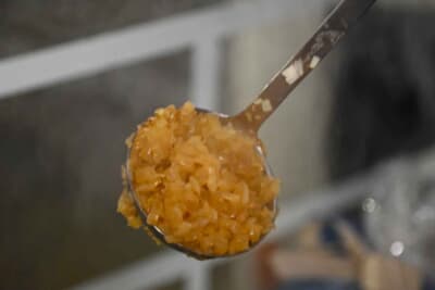 玉ねぎが丁度いい飴色になりましたね