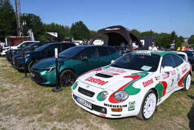 懐かしい1990年代のラリーカーのカラーリングのセリカ。ドイツ人はセリカのことをチェリカと言います